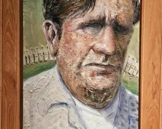 Large Shayne Hull Folk Artist Series Oil on Panel
