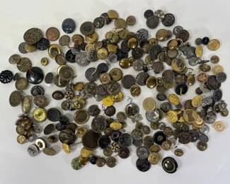 Lot of Buttons - Several Metal & Some Military