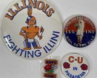 Vintage Fighting Illini Sports Buttons