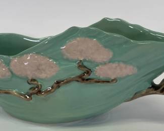 Roseville Pottery Ming Tree 2 Handle Bowl 528-10"