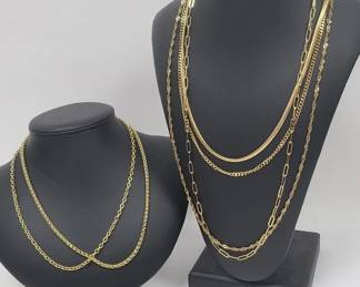 Lot of Gold-Toned Earrings, Necklaces, Bracelets