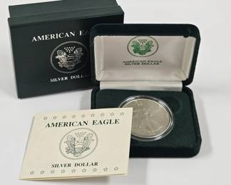 1992 1 Ounce Fine Silver American Eagle OGP