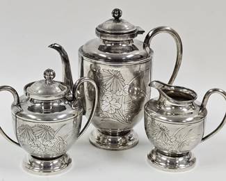 Vintage 3-Piece .900 Silver Tea Set