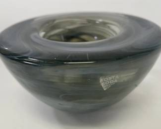 Grey Art Glass Tealight Holder by Kosta Boda