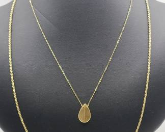 2 10k Yellow Gold Necklaces