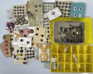 Lot of Vintage and Antique Buttons - Some Metal