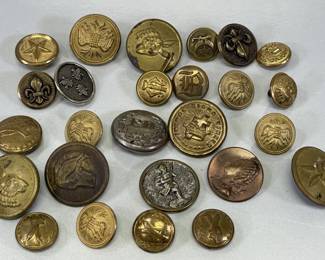 Antique Buttons - Templar, Shriners, Hunting etc