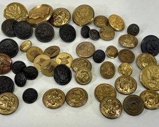 Lot of Vintage Buttons - Some Military