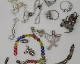 Lot of Sterling & Glass Jewelry