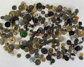 Lot of Buttons - Several Metal & Some Military