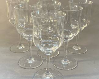 Set of 7 Capri Optic White  Wine Stemmed Glasses 