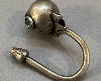 Bejeweled Sterling Silver Keychain 