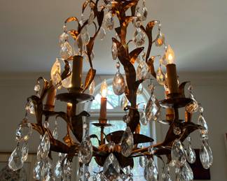 Vintage Gilded Chandelier, probably Made in Italy