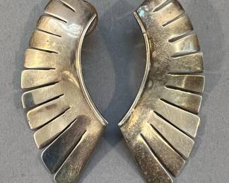 Modernist Sterling Silver Earrings, México 