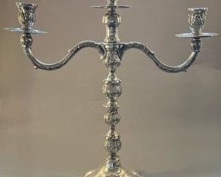 Heavy Sterling Silver Candelabrum  by Platería Alameda Juárez 