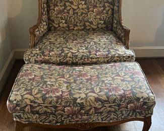 Oversized French Provençal Chair and Ottoman, ready for a great modern fabric!!