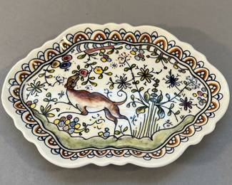 Vintage Arcer Coimbra Hand Painted Tray, Portugal 