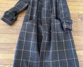 English Tweed Wool Double Breasted Coat 