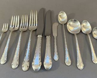 170 Pieces of “Alvin” Sterling Silver Flatware plus Serving Pieces 