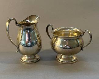 Sterling Silver Set of Creamer and Sugar 