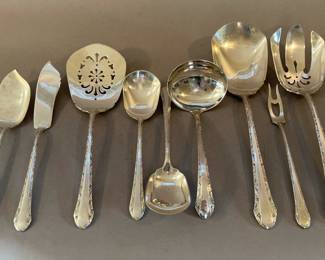 “Alvin” Sterling Silver Serving Pieces, included with the flatware.