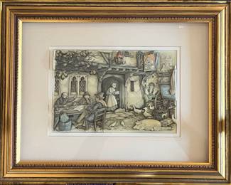 Vintage Anton Pieck 3D Diorama Framed Print