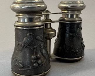 Vintage Chevalier Silver Plate Opera Glasses 