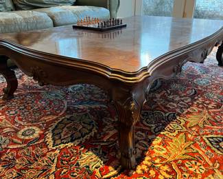 Large Low Coffe Table with Hoof Feet and beautiful Scroll Work