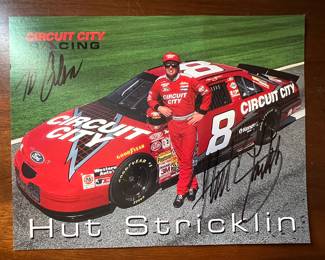 Hut Stricklin  autographed 8x11" poster card