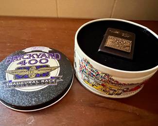 Brickyard 400 Inaugural Race lighter in tin