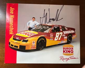 Joe Nemechek autographed 8x11" poster card