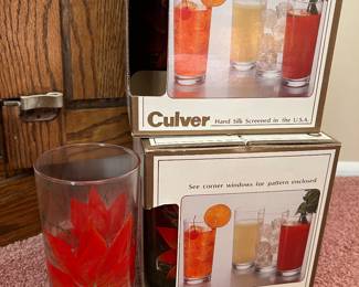 Holiday drink glasses (new in box)