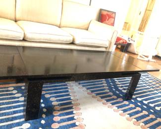 Vintage Asian inspired coffee table with retractable end leaves
