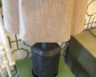 Pewter Chinese lamp