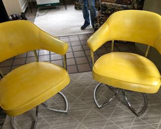 70s Mod chrome and vinyl chairs