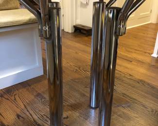 Smallish round table with chrome legs 