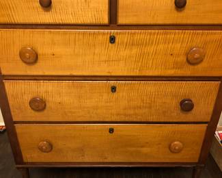 Beautiful antique tiger maple chest 