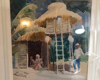 Water color by Glenn Moore Shaw "Haiti" 1928" 