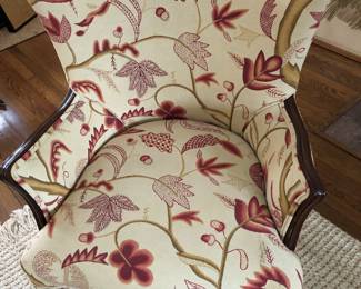 1 of a pair of vintage wing chairs