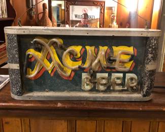 Antique Acme Beer neon sign, cord appears too old to test, California beer 