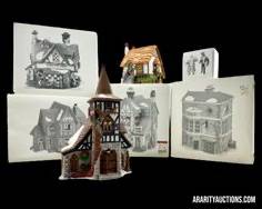 DEPT 56 HERITAGE VILLAGE COLLECTION DICKENS VILLAGE SERIES, Quillys Antiques, Browning Cottage, Old Michael Church, Lomas Limited Molasses, Bumpstead NYE Cloaks and Canes, Kings Road Post Office, Caroler and Chimney Sweep