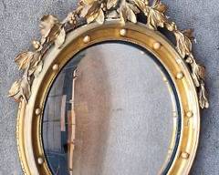 Fantastic Antique Federal Style Giltwood Eagle BullsEye Wall Mirror