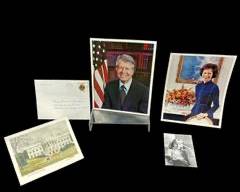 Original White House Presidential Jimmy Carter, Rosalyn Carter and Amy Carter Lot Featuring 3 Auto Pen Photo Prints and 1 Auto Pen Christmas Card