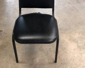 Pair of Black Padded Side Chairs