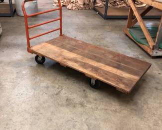 Orange Steel Industrial Rolling Platform Cart