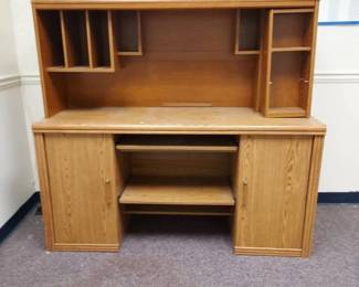 Sauder Office Credenza with Hutch