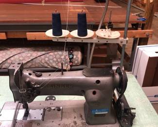 Singer Commercial Three Thread Sewing Machine on Table