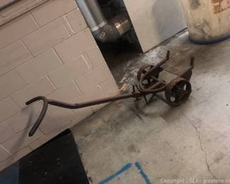 Vintage Commercial Heavy Duty Drum Barrell Cart Hand Truck