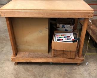 Handmade Wooden 2 Tier Utility Table