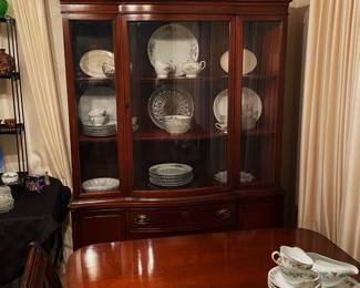 curved glass front china cabinet